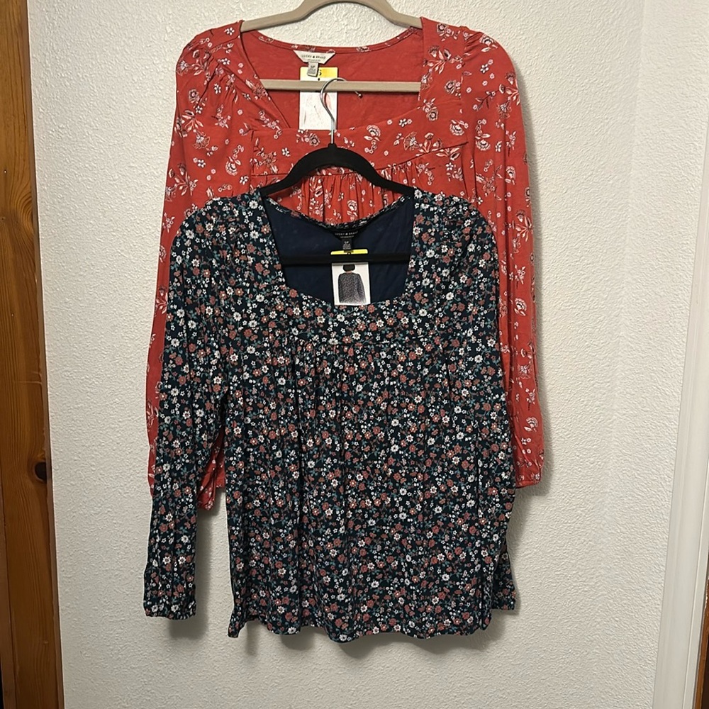 Lucky brand, long sleeve squared neck T-shirts